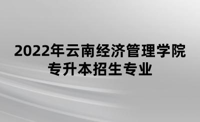 2022年云南经济管理学院专升本招生专业.png