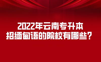 2022年云南专升本招缅甸语的院校有哪些？.png