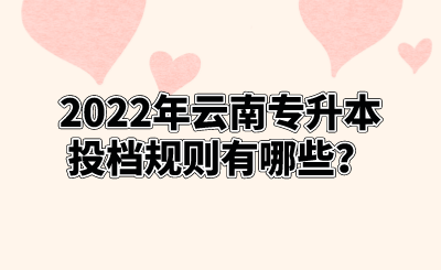 2022年云南专升本投档规则有哪些？.png