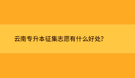 云南专升本征集志愿有什么好处？.jpg