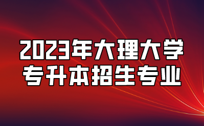 2023年大理大学专升本招生专业