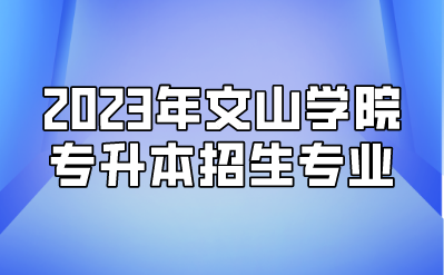 2023年文山学院专升本招生专业