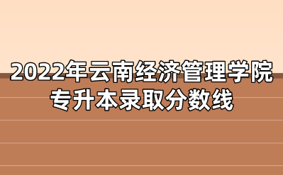 2022年云南经济管理学院专升本录取分数线