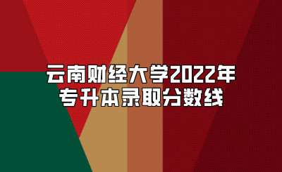 云南财经大学2022年专升本录取分数线