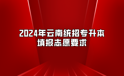 2024年云南统招专升本填报志愿要求