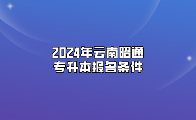 2024年云南昭通专升本报名条件