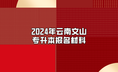 2024年云南文山专升本报名材料