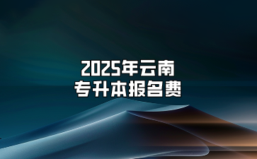 2025年云南专升本报名费