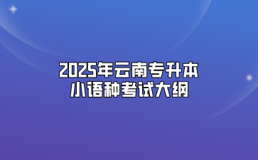 2025年云南专升本小语种考试大纲